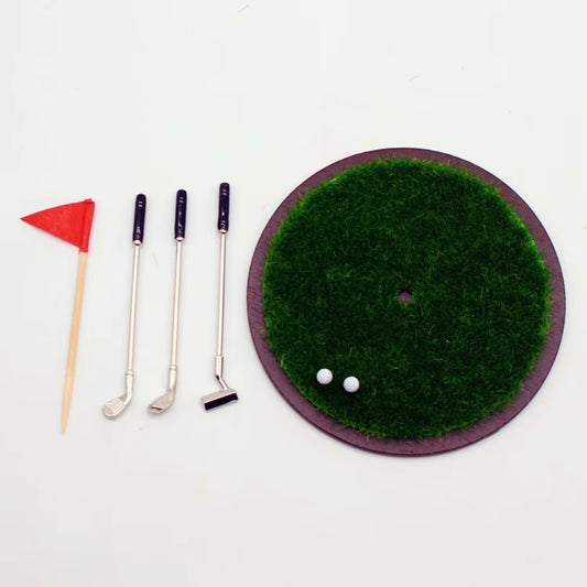 7Pcs Miniature Simulated Golf Club Set Decorative House Props Golf Club Model Scene Model Life Scene Toy Dollhouse